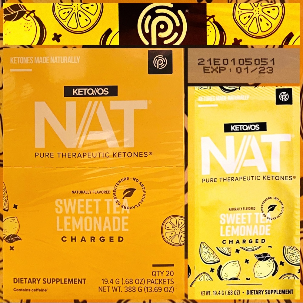 Prüvit Keto/OS NAT SWEET TEA LEMONADE KETONES NEW UNOPENED BOX CHARGED CAFFEINE